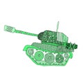 Tank doodle. Fighting war machine. army panzer Royalty Free Stock Photo