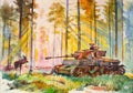 Tank in the forest