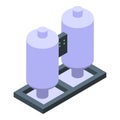 Tank gas energy icon isometric vector. Biogas sector pump