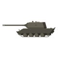 Tank German World War 2 Tiger 3 heavy tank. Military army machine war, weapon, battle symbol silhouette side view icon