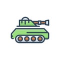 Color illustration icon for Tank, army and battle Royalty Free Stock Photo