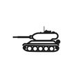 Tank icon, panzer on white background isolated object abstract icon