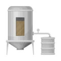 Tank with Malted Barley Lautering Process as Beer Production Vector Illustration Royalty Free Stock Photo