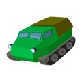 Tank for the marshes. Caterpillar transport of military.Transport single icon in cartoon style vector symbol stock