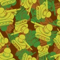 Tank Military camouflage pattern seamless. War machine khaki background. Army Protective ornament. Martial vector texture