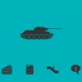 Tank military icon flat