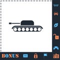 Tank military icon flat