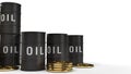 Tank oil and gold coins 3d rendering for petrol content
