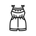 tank romper girl baby cloth line icon vector illustration