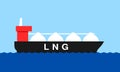 Tank ship is transporting LNG and liquefied natural gas Royalty Free Stock Photo