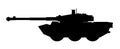 Tank silhouette. AMX10 RC France. Black military battle machine vector icon, modern army transport