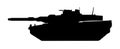 Tank silhouette. Leopard 2A5 1990, Germany. Black military battle machine vector icon, modern army transport