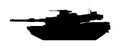 Tank silhouette. M1A2 Abrams USA. Black military battle machine vector icon, modern army transport