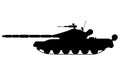 Tank silhouette. Military equipment icon. Vector illustration