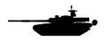 Tank silhouette. TE Karrar MBT Striker Iran. Black military battle machine vector icon, modern army transport