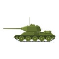 Tank Soviet World War 2 T34 medium tank. Military army machine war, weapon, battle symbol silhouette side view icon Royalty Free Stock Photo