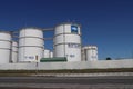 Tank storage of crude oil and chemicals in the Botlek Harbor in the Port of Rotterdam at the HES Terminal