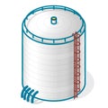 Tank for storing water, gas, oil, oxygen and solid fuels.