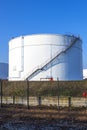 tank in tank farm with blue sky Royalty Free Stock Photo