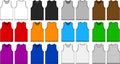 Tank top, sleeveless shirt illustration set / color variations