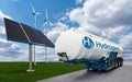 Tank trailer with hydrogen