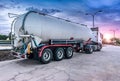 Tank truck carrying fuel