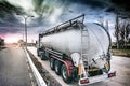 Tank truck carrying fuel in the road