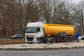 A tank truck delivers Royalty Free Stock Photo