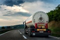 Tank truck on a highway or motorway Royalty Free Stock Photo