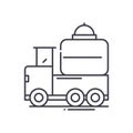 Tank truck icon, linear isolated illustration, thin line vector, web design sign, outline concept symbol with editable Royalty Free Stock Photo