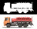 Tank truck left view tanker truck Car 3d render on white with alpha Royalty Free Stock Photo