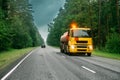 Tank Truck Or Tanker Truck, Transporting Gasoline On Country Road Royalty Free Stock Photo