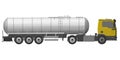 Tank truck for transportation of gasoline isolated on a white background. Truck with a tank for the transport of goods Royalty Free Stock Photo