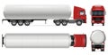 Tank truck vector mockup. Isolated vehicle template side, front, back, top view Royalty Free Stock Photo