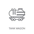 Tank wagon linear icon. Modern outline Tank wagon logo concept o