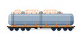 Tank Wagon, Oil Railway Cistern, Freight Train Railroad Transportation Flat Vector Illustration on White Background Royalty Free Stock Photo