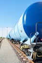 Tank wagon on railroad tracks in an industrial area in Magdeburg Royalty Free Stock Photo