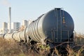 Tank wagon in a station in the industrial area of Magdeburg Royalty Free Stock Photo