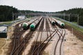 Tank wagons in railway station