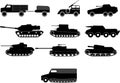 Tank and war machine vehicles Royalty Free Stock Photo