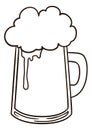 Tankard with frothy beer ready to coloring activities, Vector illustration