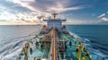 A tanker being loaded with oil and gas after successfully completing all necessary inspections and maintenance ready to Royalty Free Stock Photo