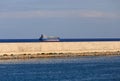 Tanker Beyond Seawall