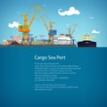 Tanker in a Cargo Seaport and Text Royalty Free Stock Photo