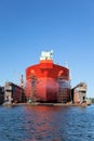 Tanker in dry dock