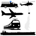 Tanker helicopter silhouettes Royalty Free Stock Photo