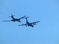 The tanker Ilyushin Il-78 and strategic bomber Tu-160 Royalty Free Stock Photo