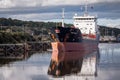 Tanker on the Manchester Ship Canal, England