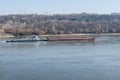 Tanker on the Danube river in the city of Novi Sad