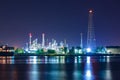 Tanker Oil refinery in Night time Royalty Free Stock Photo